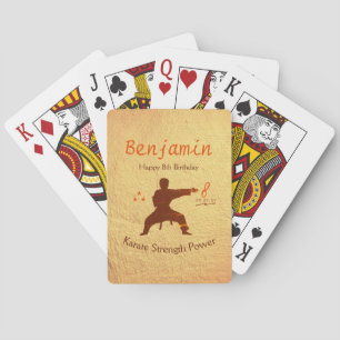 Modern Cool Martial Arts Karate Kids 8th Birthday Playing Cards