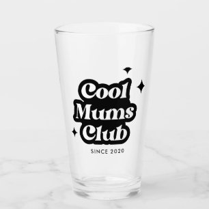 Modern Cool moms club Retro Vintage Groovy Glass