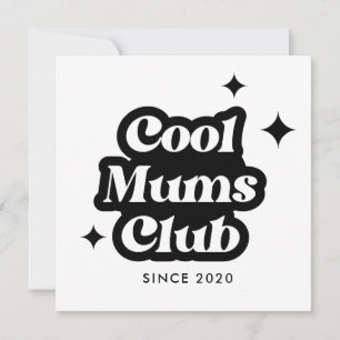 Modern Cool moms club Retro Vintage Groovy Invitation