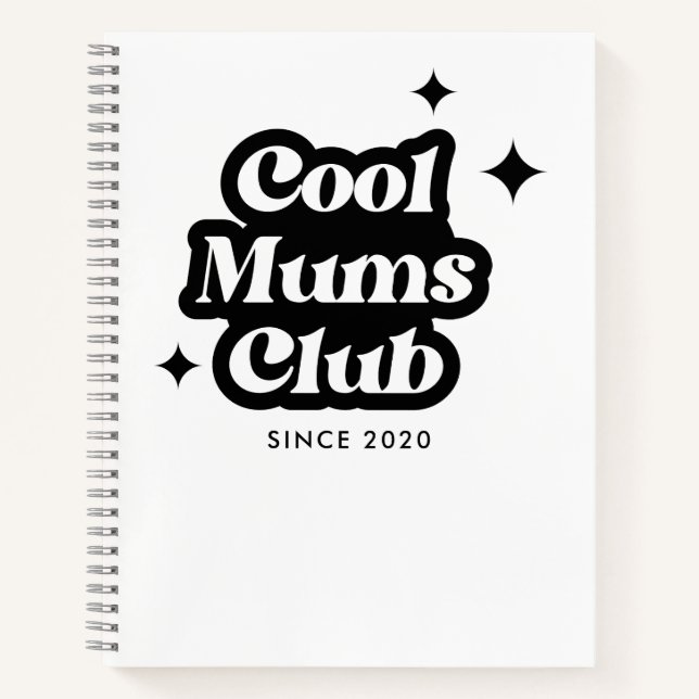 Modern Cool moms club Retro Vintage Groovy Notebook (Front)