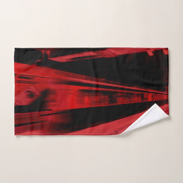 Modern, cool motion concept in red and black hand towel (Hand Towel)