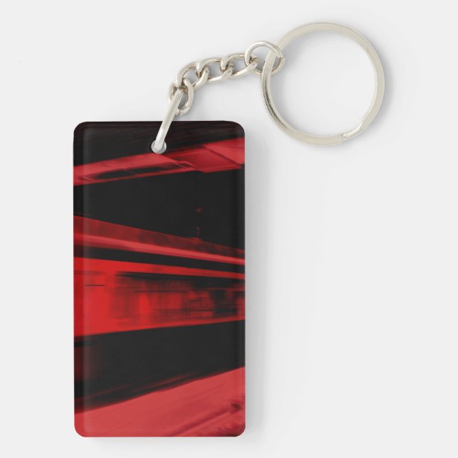 Modern, cool motion concept in red and black keychain (Back)