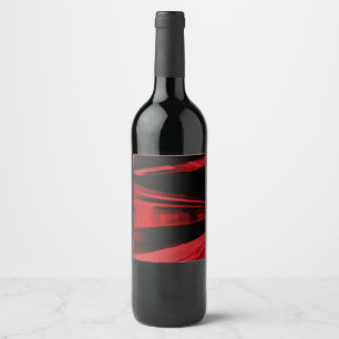 Modern, cool motion concept in red and black wine label
