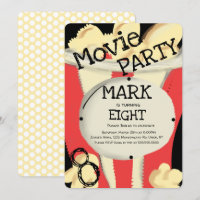 Modern Cool Movie Theatre Popcorn Party Birthday I