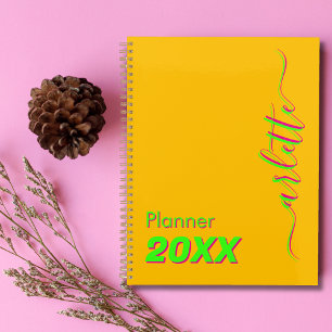 Modern Cool Neon Amber Weekly and Monthly 2026 Planner