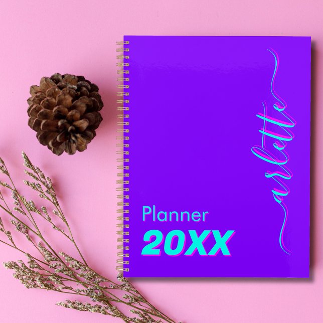 Modern Cool Neon Indigo Weekly and Monthly 2026 Planner (Creator Uploaded)