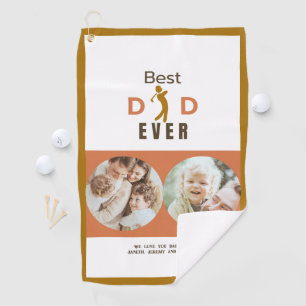 Modern Cool Photo Golfer Best Dad Ever Fathers Day Golf Towel