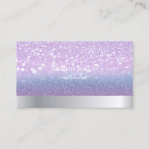Modern Cool Professional Glitter Bokeh Ombre Business Card