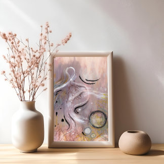 Modern cool purple violet abstract art Poster