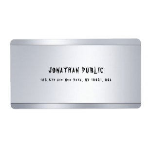 Modern Cool Silver Minimalist Shipping Address