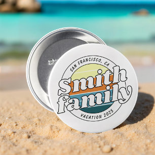 Modern Cool Simple Colourful Family Vacation 3 Inch Round Button