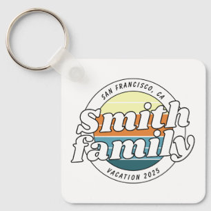 Modern Cool Simple Colourful Family Vacation Keychain