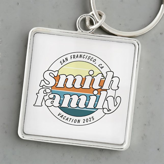 Modern Cool Simple Colourful Family Vacation Keychain (Creator Uploaded)
