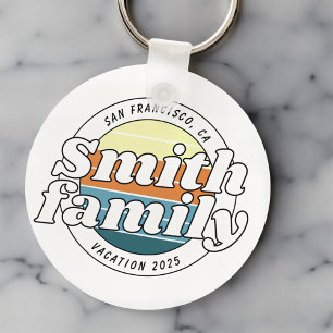 Modern Cool Simple Colourful Family Vacation Keychain