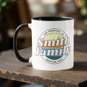Modern Cool Simple Colourful Family Vacation Mug