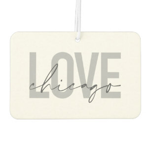 Modern,cool, simple, minimal, design Love Chicago Air Freshener