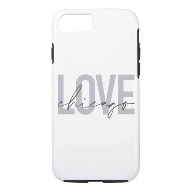 Modern,cool, simple, minimal, design Love Chicago Case-Mate iPhone Case (Back)