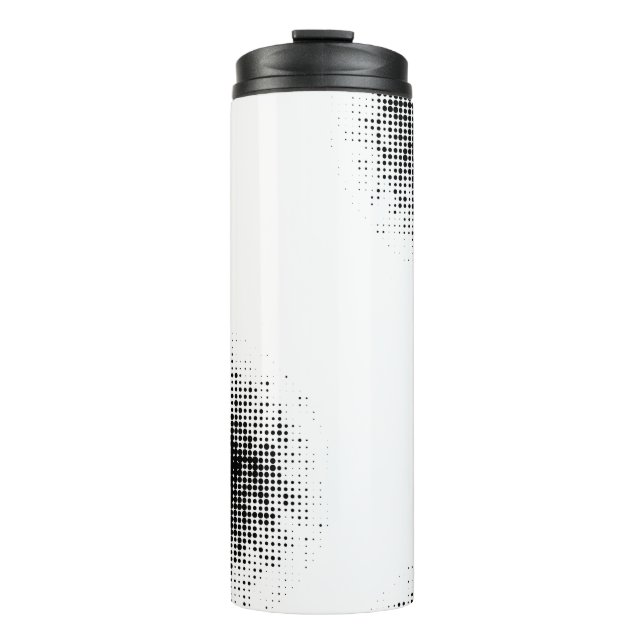 Modern, cool trendy abstract halftone dots pattern thermal tumbler (Front)