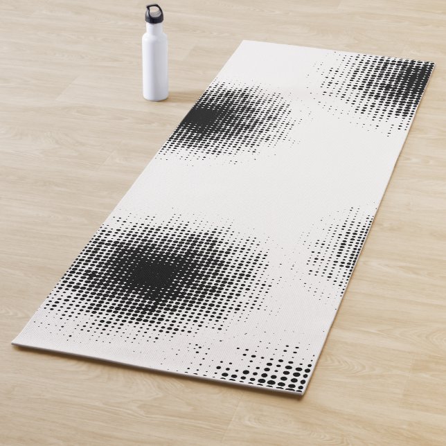 Modern, cool trendy abstract halftone dots pattern yoga mat (In Situ)