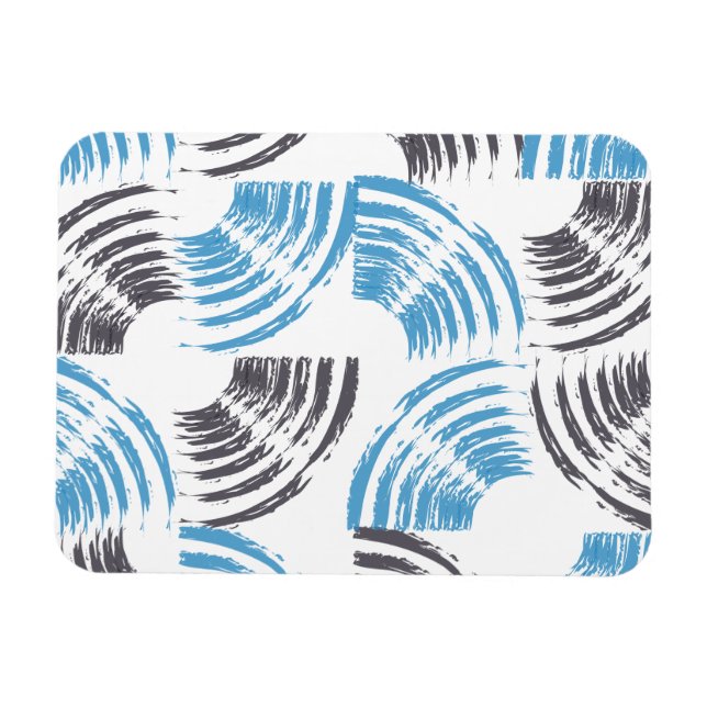Modern, cool, trendy blue abstract brush strokes magnet (Horizontal)