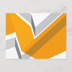 Modern, cool, trendy, urban, simple geometric art postcard