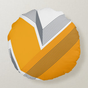 Modern, cool, trendy, urban, simple geometric art round pillow
