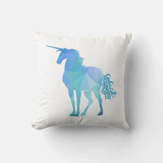 Modern Cool Unicorn Throw Pillow (Front)