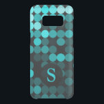 Modern Cool Unique Turquoise Dots Pattern Monogram Uncommon Samsung Galaxy S8 Case<br><div class="desc">Personalize this beautiful product with the letter of your choice.</div>