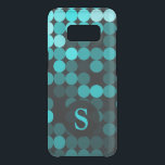 Modern Cool Unique Turquoise Dots Pattern Monogram Uncommon Samsung Galaxy S8 Case<br><div class="desc">Personalize this beautiful product with the letter of your choice.</div>
