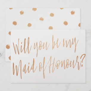 Modern Cooper "Will you be my maid of honor" Invitation