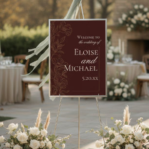 Modern Copper Brown Wedding Ceremony Welcome Poster