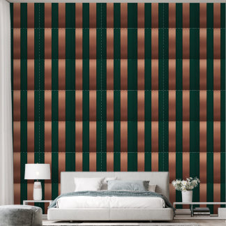 Modern Copper & Emerald Vertical Stripe AI art Wallpaper
