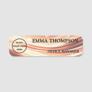 Modern Copper Fabric Design Name Badge Custom 名札