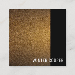 Modern copper gold black frame minimalist square business card