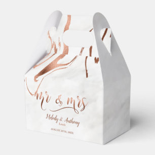 Modern Copper & Italian Marble Wedding Inspiration Favor Box