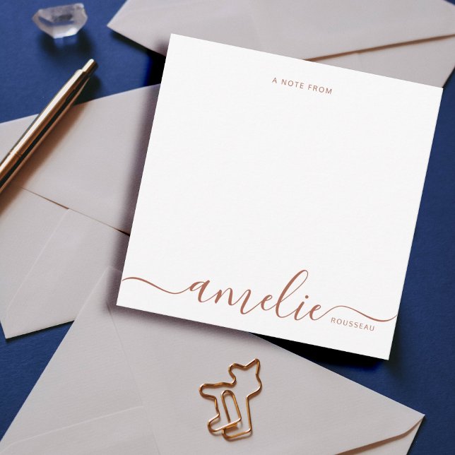 Modern Copper Script Calligraphy Monogram  Card (Creator Uploaded)