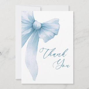 Modern Coquette Blue Bow Thank You Card