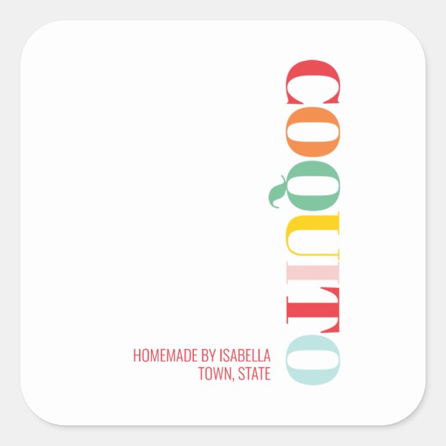 Modern Coquito Christmas Square Sticker (Front)