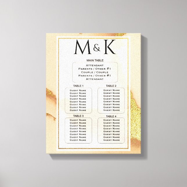 Modern Coral Abstract 💡 Inky Oil Wedding  Canvas Print (Front)