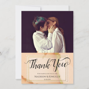 Modern Coral Abstract 💡 Inky Oil Wedding  Invitation