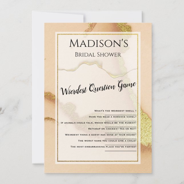 Modern Coral Abstract 💡 Inky Oil Wedding  Invitation (Back)