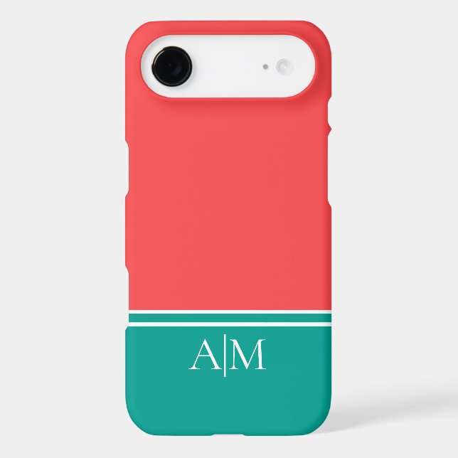 Modern Coral and Aquamarine Monogram (Verso)