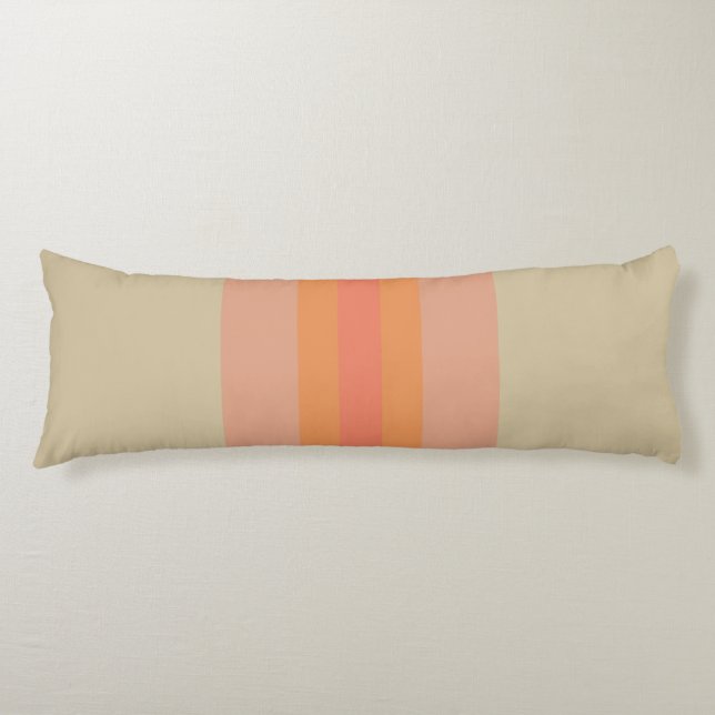 Modern Coral Beige Striped Pattern Body Pillow (Front)