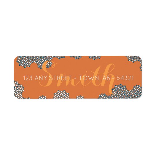 Modern Coral Bubbles Abstract Orange Blue & Teal Return Address Label