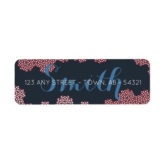 Modern Coral Bubbles Abstract Red White & Blue Return Address Label