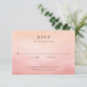 Modern Coral Coastal Chic Elegant Wedding RSVP Card