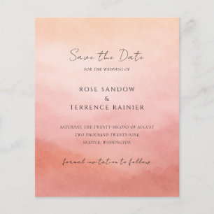 Modern Coral Coastal Chic Wedding Save the Date Flyer