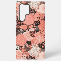 Modern Coral Floral Patterned