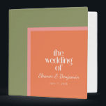 Modern Coral Green Geometric Custom Wedding Binder<br><div class="desc">Modern Coral and Green Geometric Bridal Shower Custom Wedding Binder</div>