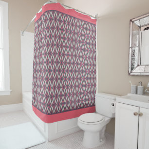 Modern Coral Grey Ikat Pattern
